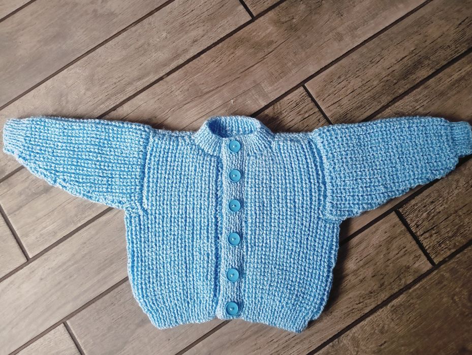Sweter handmade, gruby ciepły sweterek, sweter niemowlęcy, 6-9 m-cy