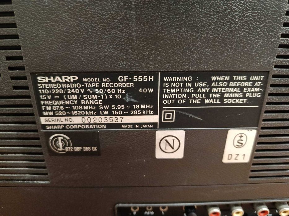 Radiomagnetofon dwukasetowy Sharp GF-555 Boombox z lat 80