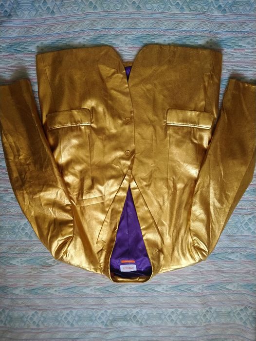 Косплей карнавальний піджак золотий з краваткою 2XL /3XL розмір