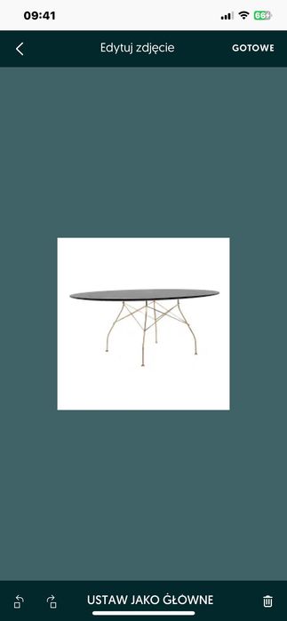 Kartell stół Glossy retro modern 190/120 unikat
