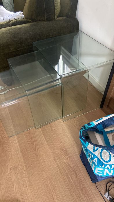 Mesa em vidro x 3