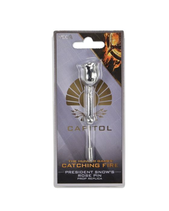 Jogos da Fome Hunger Games pin rosa do Presidente Snow em metal - NOVO