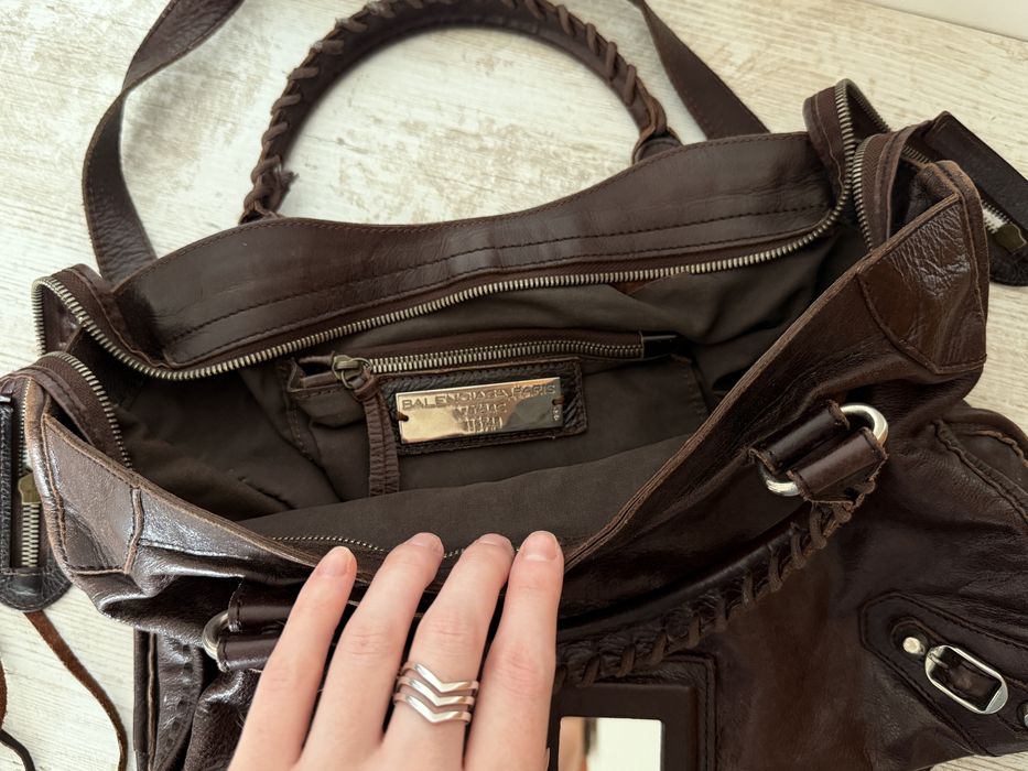 Balenciaga City bag/ шкіряна сумка / темно-коричнева