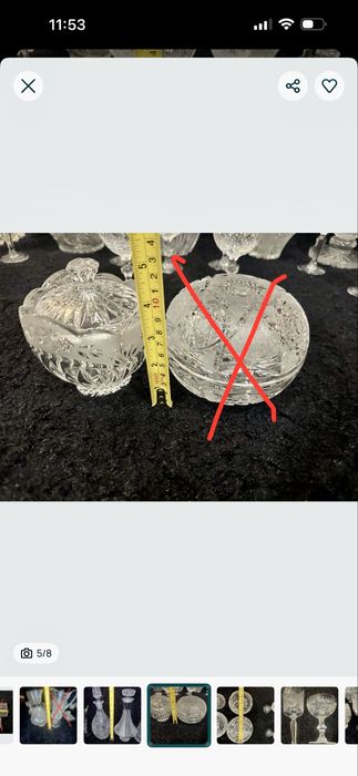 Ваза графин кувшин  рюмки конфетница резной хрусталь Чехия