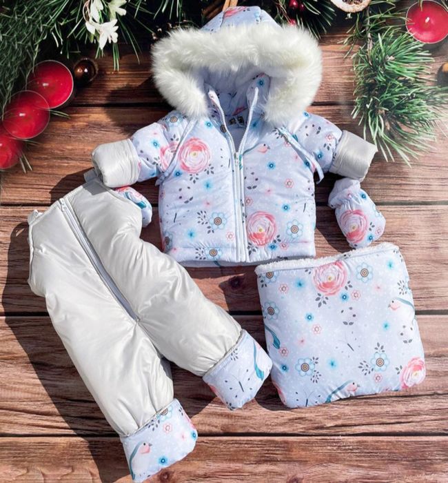 Зимний детский комбинезон - трансформер 3в1 для новорожденных