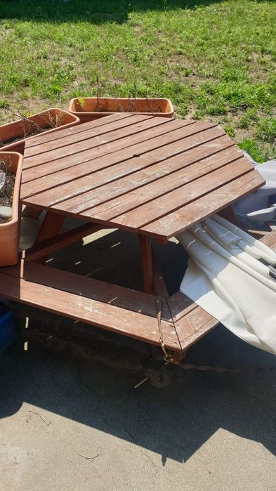 Stolik drewniany dla dzieci ogrodowy duży