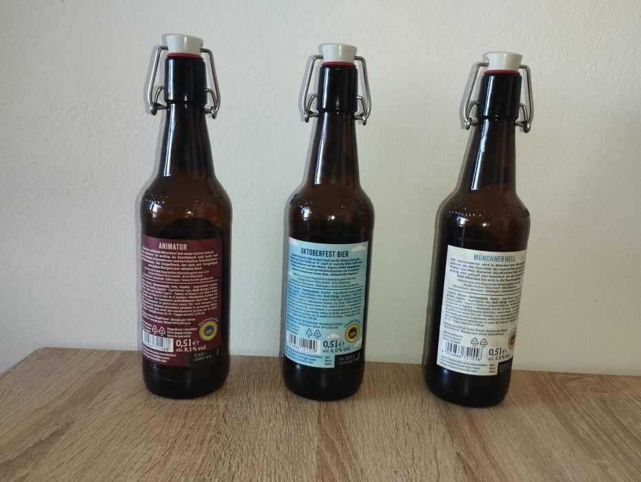 Conjunto 3 garrafas cerveja vazias