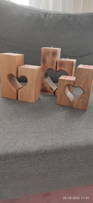 swiecznik  serce 3d podwójny
