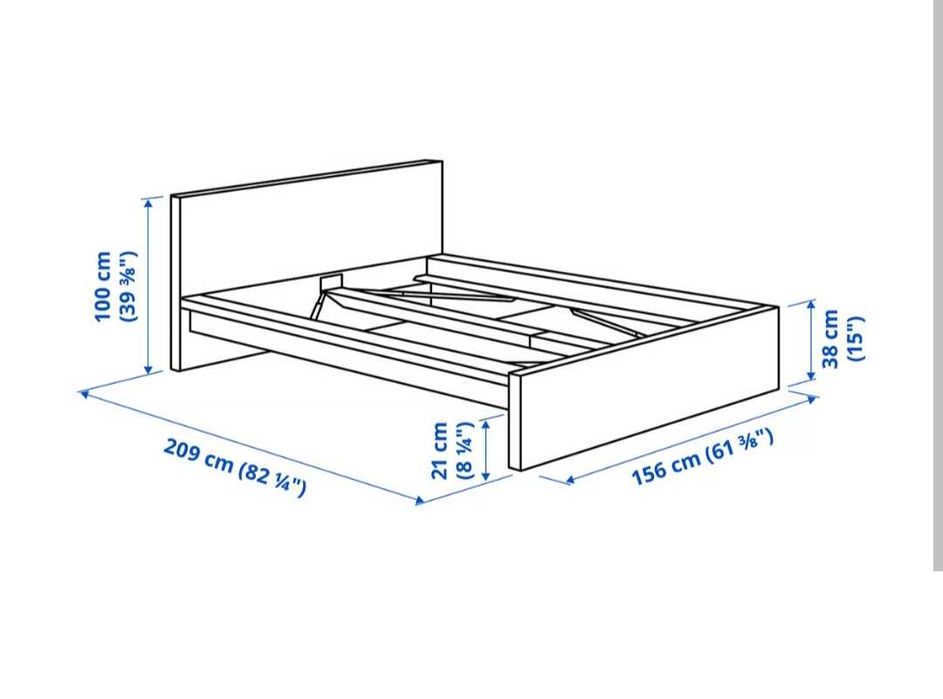 Cama de Casal com Cabeceira - Malm do Ikea(140x200)