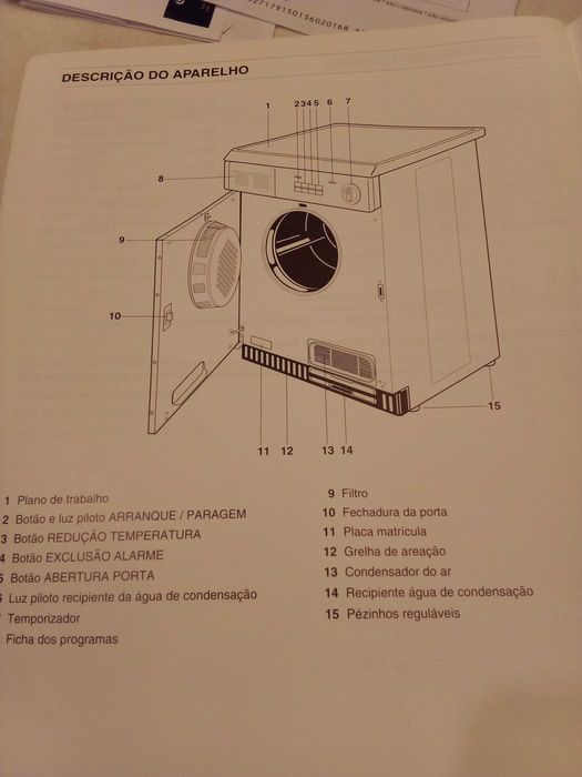 MÁQUINA DE SECAR ROUPA, com pouco uso, ZANUSSI TD 504 TC, como nova.