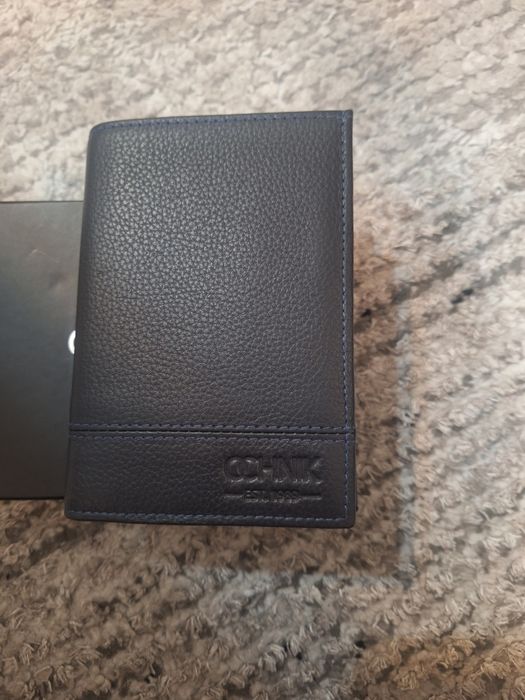 Portfel męski skórzany ochnik granatowy