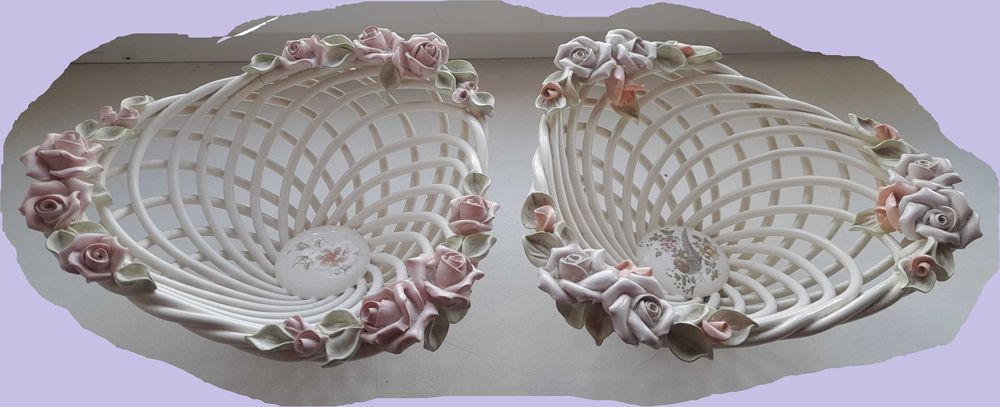 Корзинки декоративные (конфетницы), керамика, 2 шт.