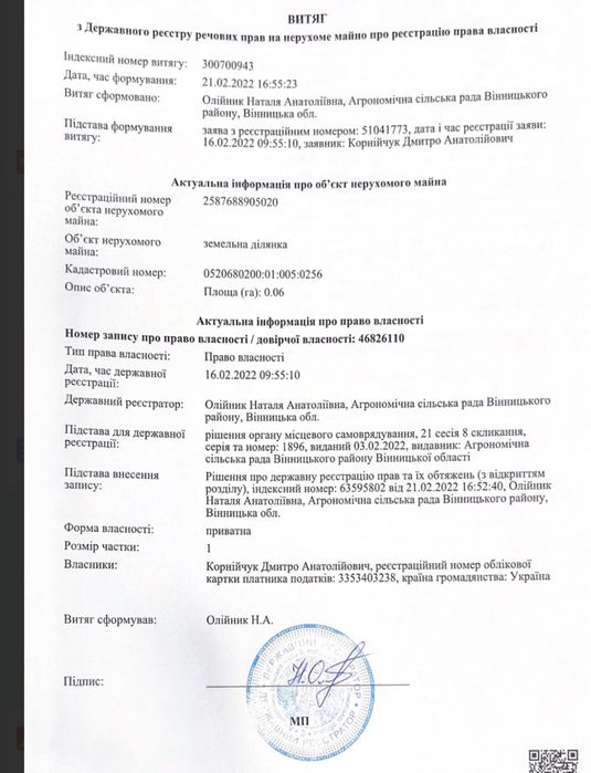 Продаж земельної ділянки в Агрономічному