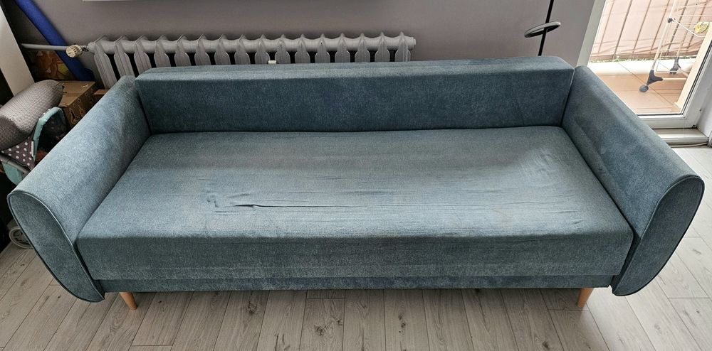 Turkusowa sofa Dinaro z funkcją spania