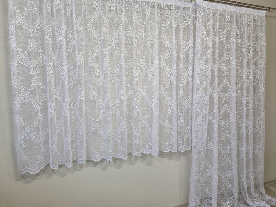 Firanka żakardowa balkonowa 6m x 250. Bez prasowania. Szycie na wymiar