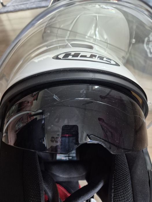 Kask motocyklowy HJC jak nowy (55–56 cm) – jak nowy, biały perłowy