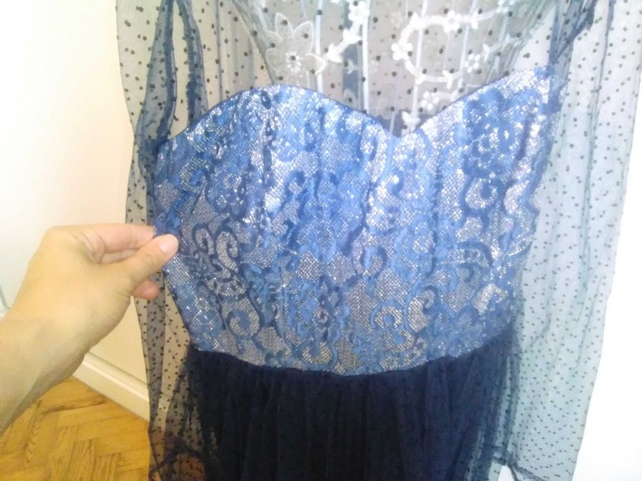 Vestido de cerimónia azul T40/42 Novo/nunca usado