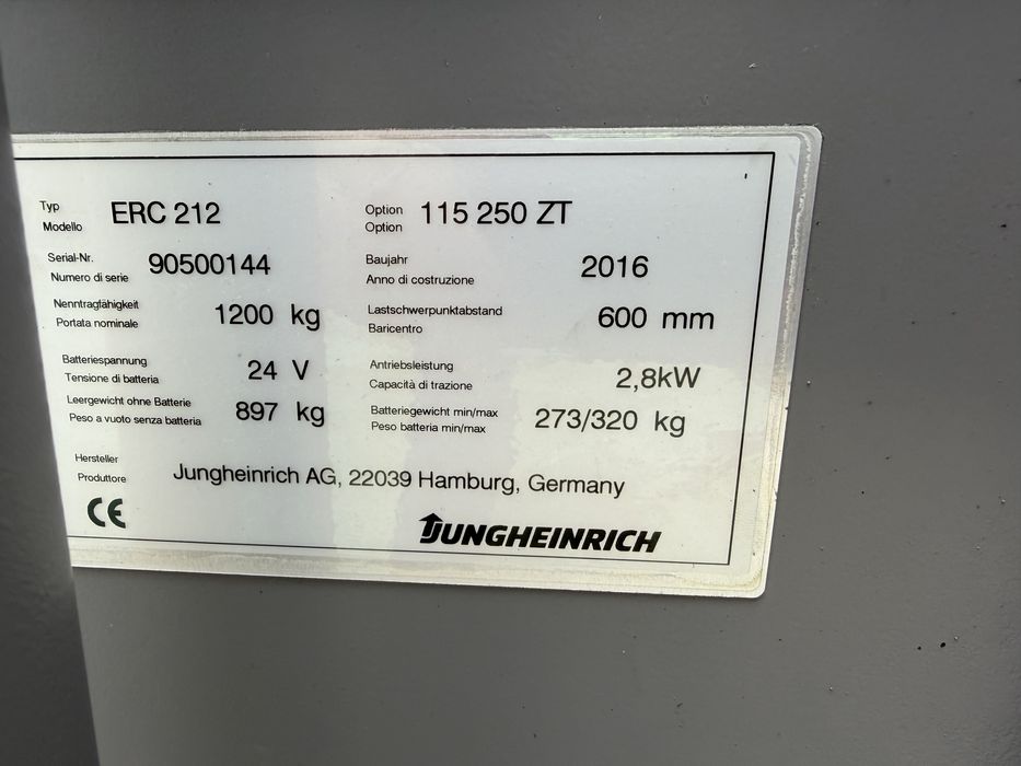 Штабелер електричний Jungheinrich ERC 212 (2.5м) 2016рік