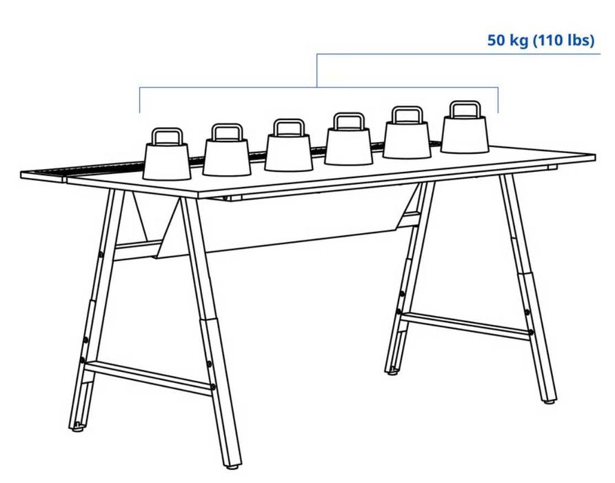 Gaming Desk (IKEA), Black, 160x80 cm (Like New)64585867927554123