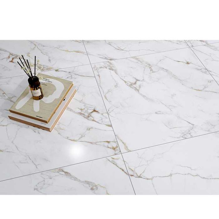 Gres szkliwiony LUMINA GOLD white satin 59,8x59,8 gat. I Cersanit