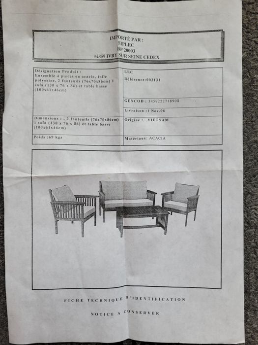 Zestaw mebli ogrodowych