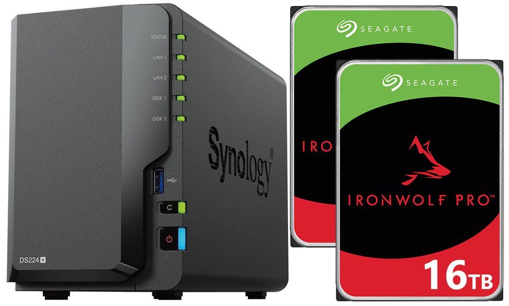 Serwer Nas Synology Diskstation Ds224+ 32Tb (2X16Tb) Seagate Ironwolf