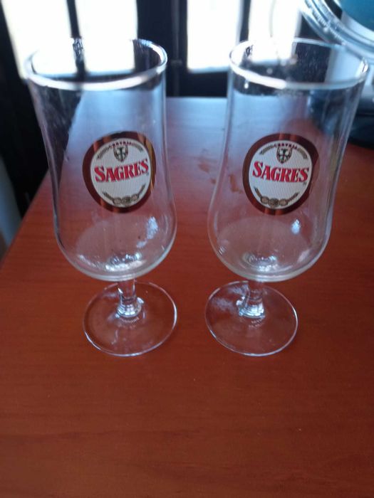 Conjunto de copos Vidro e Par copos Sagres