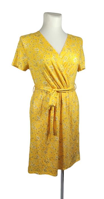 Nowa żółta sukienka 40,L/42,XL wzór w kwiatki BonPrix BPC na lato