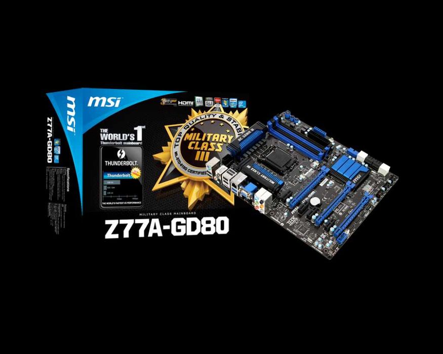 MSI Z77A-GD80 (Z77, LGA1155, DDR3, 3×PCI-E) + zaślepka I/O