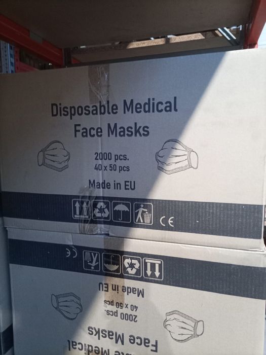 Maski medyczne jednorazowe – palety – CE – Made in EU