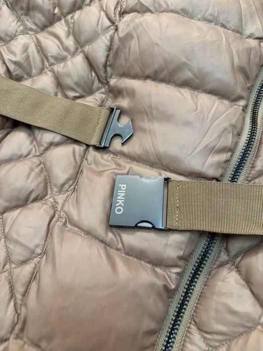 Pinko Down Puffer Coat Jacket with Belt S/M płaszcz puchowy z paskiem