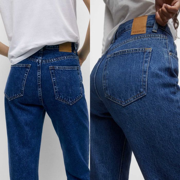 Джинсы Pull & Bear высокая талия НОВЫЕ синие