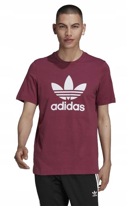 Męska bordowa koszulka t-shirt Adidas r. XS