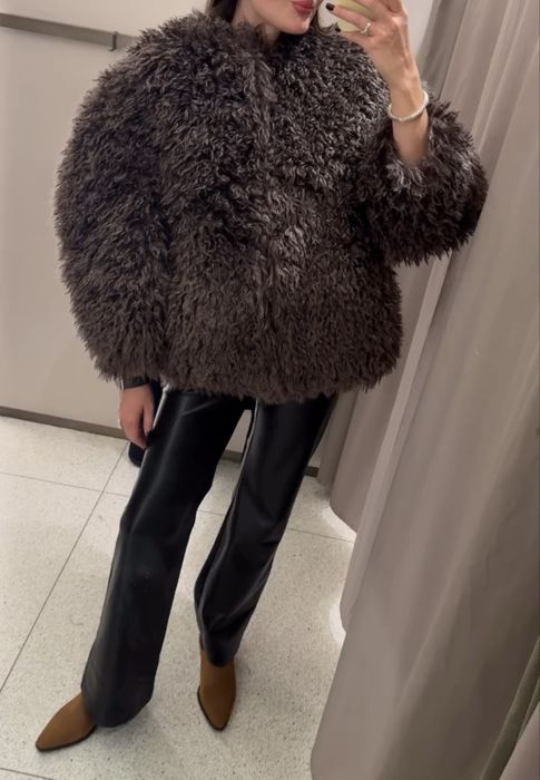 Штани брюки з екошкіри кльош шкіряні zara / штаны брюки с экокожи клеш