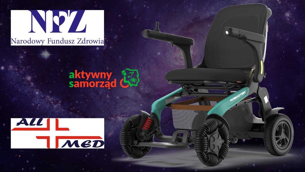 Wózek inwalidzki, Robooter E60A, elektryczny. Dofinansowanie NFZ.