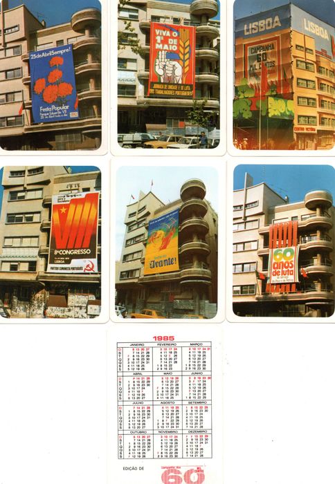 CALENDÁRIOS DE BOLSO - 1985 - Jornal O Diário e PCP