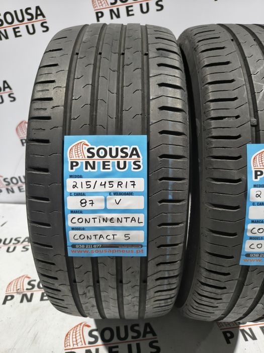 2 pneus semi novos 215-45R17 Continental - Oferta dos Portes