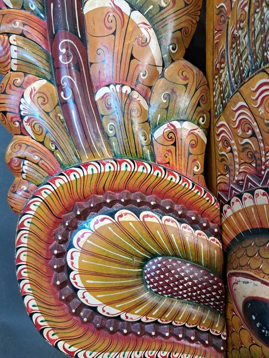 Duża maska drewniana, Raksha wys. 67 cm