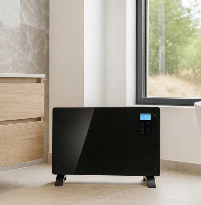 Elektryczny Grzejnik Płaski Szklany Przenośny Ścienny Konwektor 2000W