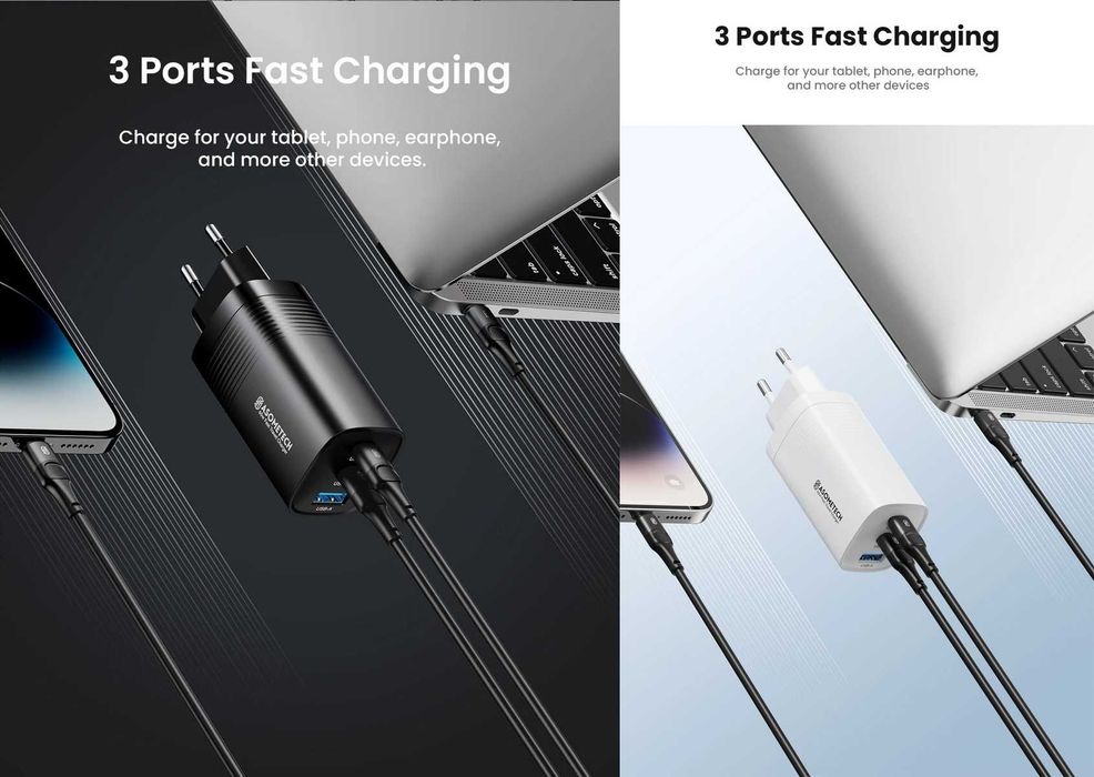 Зарядні пристрої ASOMETECH 65W / 67W Wall GaN Charger (RCE-6501/6701)