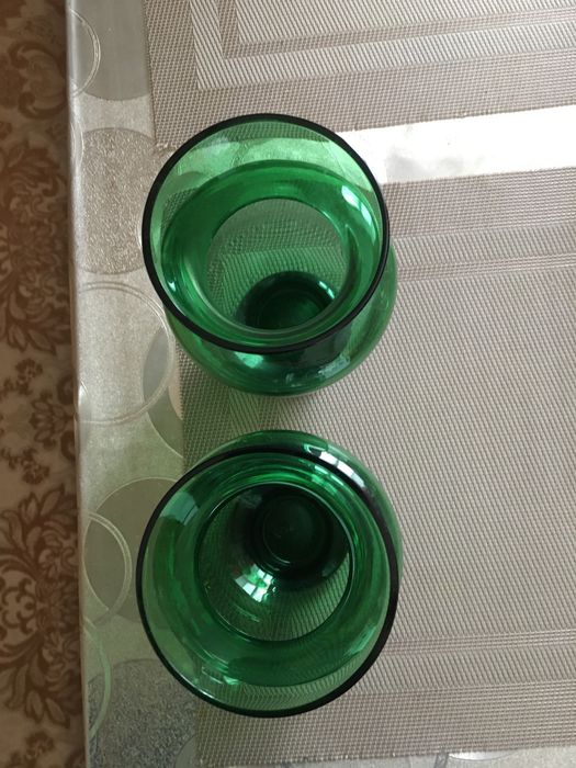 Вазы зеленое стекло ссср