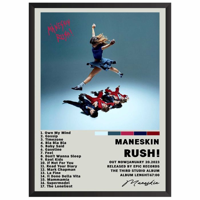 Maneskin Rush! Plakat Obraz z albumem prezent