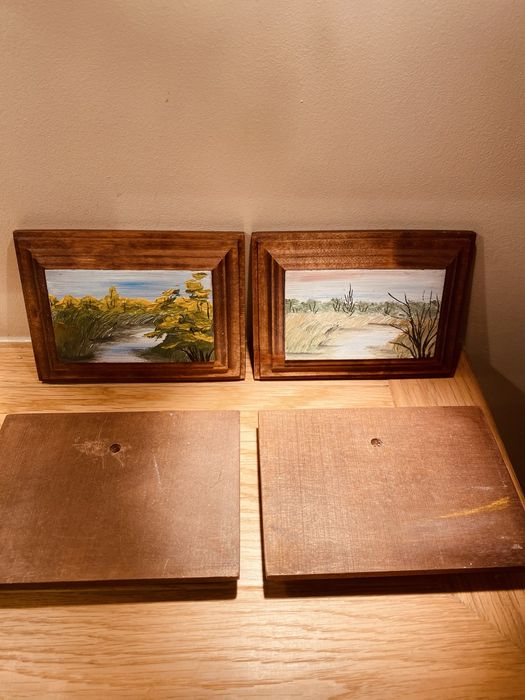 Obraz olejny na desce 4 szt