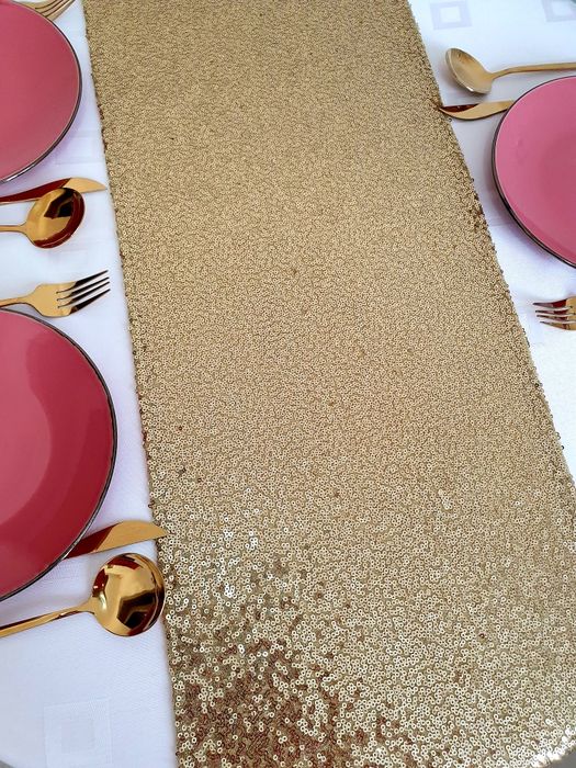 Bieżniki złote cekinowe 275x30 8 sztuk