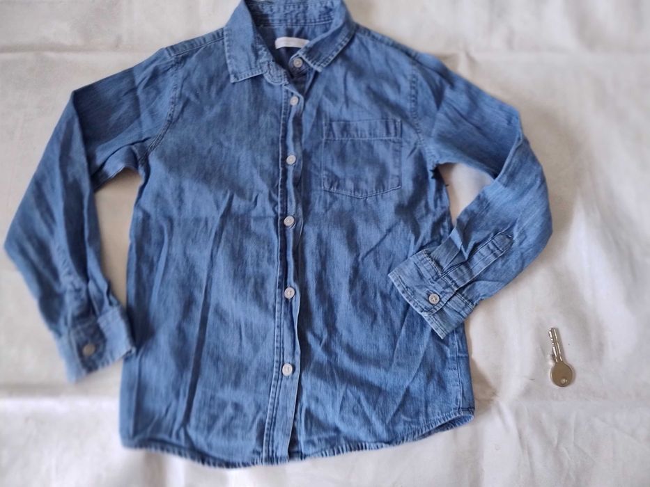 SUPER CENA Koszulka koszula dżinsowa fox & bunny by Sinsay 128 T-shirt