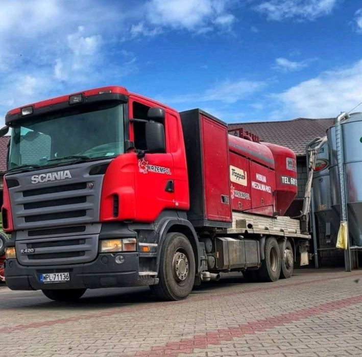 MOBILNA MIESZALNIA PASZ Usługowe mieszanie pasz, śrutownik gniotownik