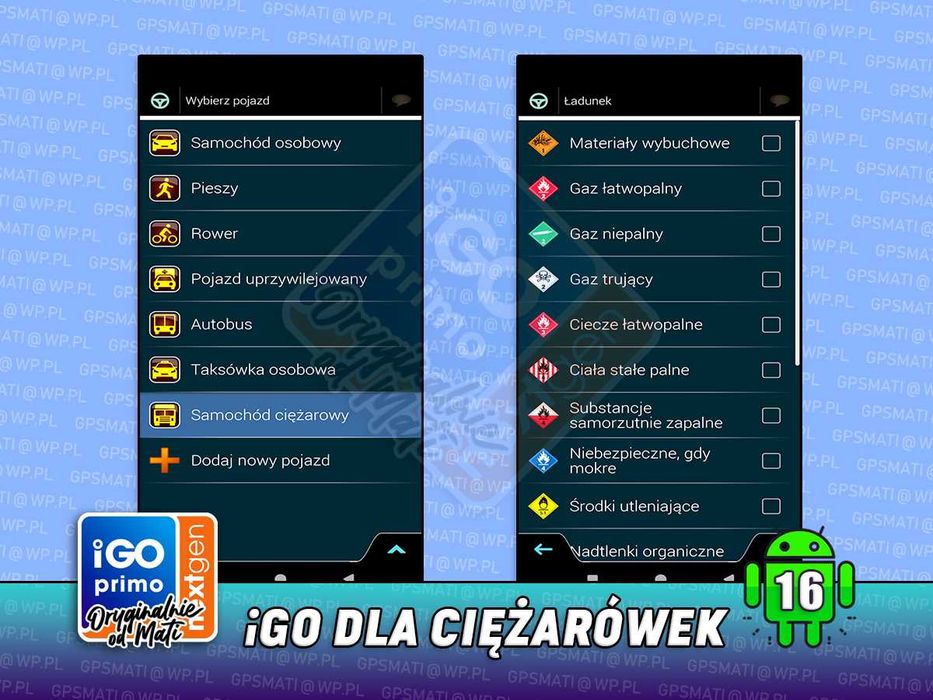 iGO Nawigacja 2026 + Najnowsze Mapy dla Kierowców TIR na Ciężarówki dla Android 16 i starszych - Primo Nextgen Truck
