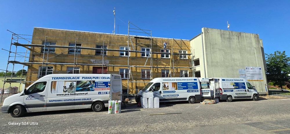 Naprawa Izolacji dachu Docieplenie celuloza wełna piana pur ocieplanie