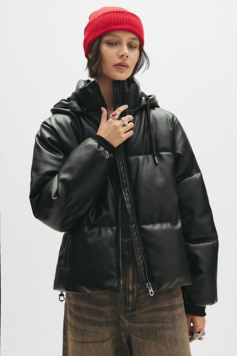 Стьобана куртка зі штучної шкіри s l