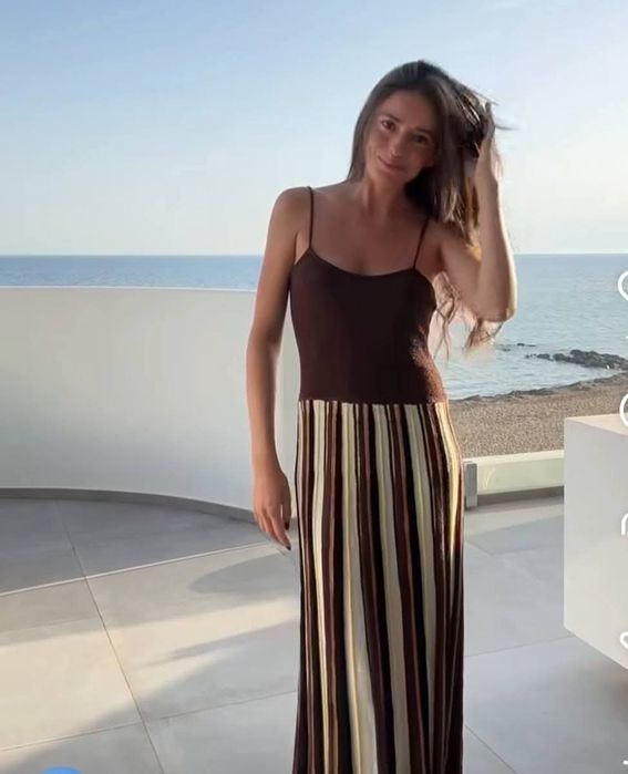 Nowa sukienka zara M midi w paski viralowa